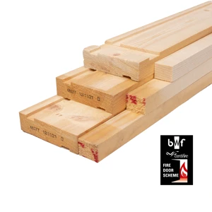 Fire Certified Softwood Door Lining Set 38 x 115mm (Fin 106mm / 4 1/2"), Inc Stops FSC Mix 70%